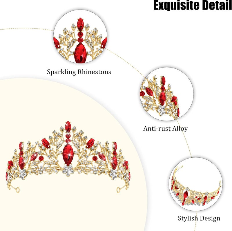 TAROSE Crowns for Women, Queen Crystal Gold Silver Tiaras with White Rhinestone and Combs, Goddess Crown for Wedding Bride Birthday Princess Bridal Shower Hair Accessories for Women - Image 2